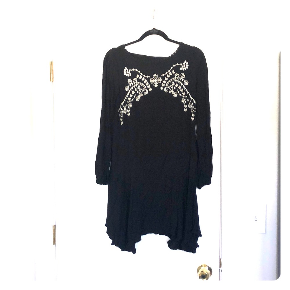 Black split sleeve dress